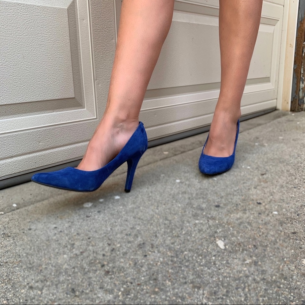 nine west blue suede